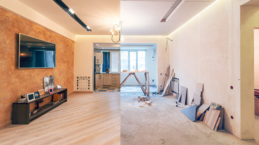 Create your dream living area with our exceptional home renovation services.